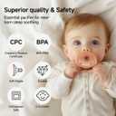 Garkoko Baby Pacifiers 0-6 Months, BPA-Free Silicone Nipple, Lightweight One-Piece Design, Set of 4, with a Pacifier Chain & Pacifier Case