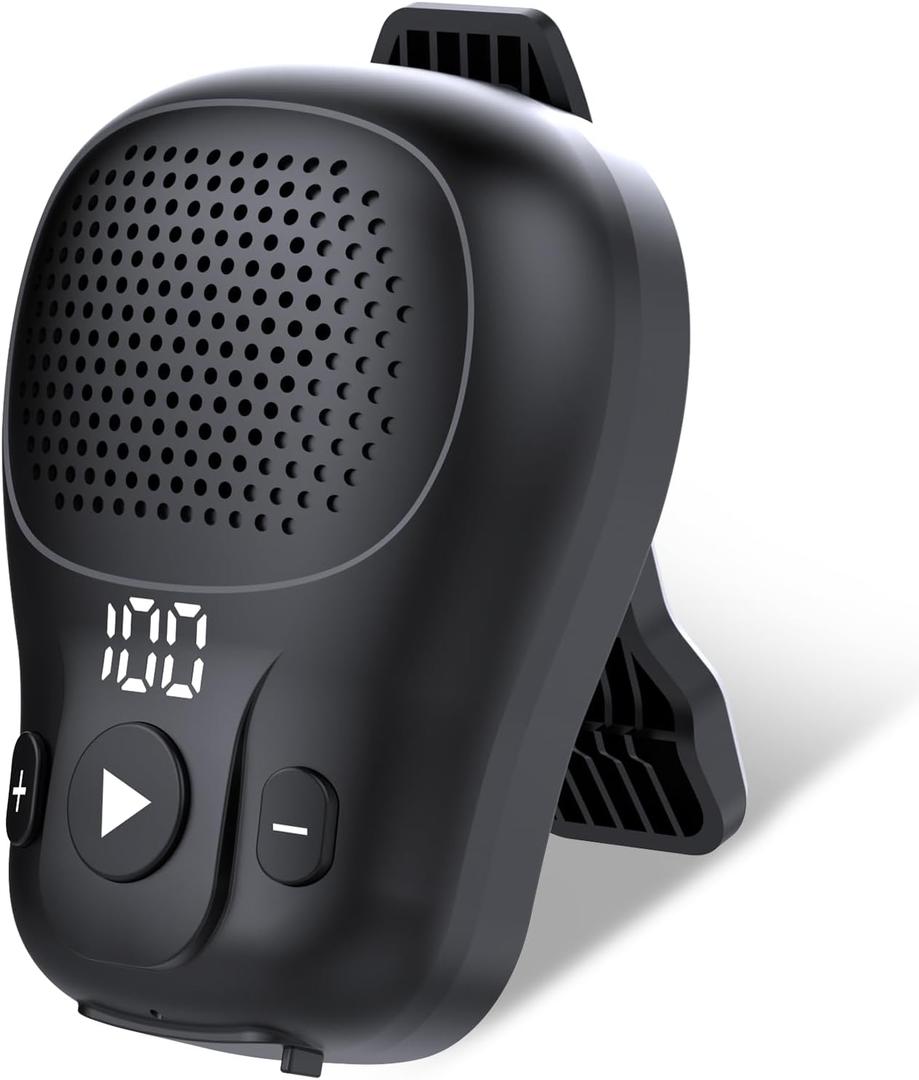 Wearable Bluetooth Speaker, Clip-on Wireless Portable Speakers, IP56 Waterproof Clip Speaker Up to 18 Hours Battery Life, Built-in Mic for Hands-Free Music/Calls, Work/Outdoor, Dark Black