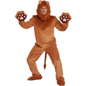 Morph Lion Costume Adult, Adult Lion Costume, Animal Costumes For Men, Safari Animal Halloween Outfit for Men (Large)