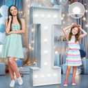 4FT Marquee Light Letters - Cool White Light Up Letters with Fixed Water Bag, Party Decoration for Wedding & Birthday