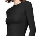 PUMIEY Women's Long Sleeve T Shirts Crew Neck Slim Fit Tops Sexy Basic Tee Smoke Cloud Pro Collection