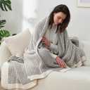Amlie Home Knit Throw Blanket, Soft Chenille Cozy Breathable Pineapple Chunky Decorative Blanket for Couch, Bed & Sofa, French-Inspired Lightweight Warm Gift for Women, Gray, 60"x80"