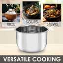 Linkidea Rice Cooker Inner Pot Replacement, 304 Stainless Steel Pressure Cooker Pot, Dishwasher Safe Cooker Replacement Inner Bowl Compatible with AROMA-ARC-954SBD 4 Cups Cooker (Silver)