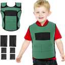 OUTREE Weighted Vest for Kids with Sensory Needs (Small, Ages 3-4), Compression Vest for Kids with ADHD and Autism, Weighted Vest Including 6 Removable Weights, Breathable Mesh Design (Green)