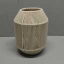 JHY DESIGN Woven Lampshade Table Lamp 8.5" H Cotton Rope Bedside Lamp Cordless Small Battery Operated Lamp Decorative Bedside Lamp with 6 Hours Timer for Bedroom Living Room Weddings Parties Patio