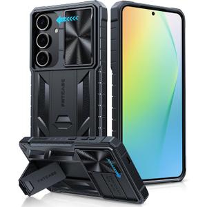 FNTCASE for Samsung Galaxy S25-Plus Case: for Galaxy S24 Plus Military Grade Dropproof Phonecase with Kickstand & Slide | Heavy Duty Rugged Bumper Textured Protector Cell Phone Cover (Black)