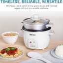 AROMA Rice Cooker, 2-Cup (Uncooked) / 4-Cup (Cooked), Steamer, Grain Cooker, Soup Maker, Oatmeal Cooker, Auto Keep Warm, 1 Qt, White, ARC-302-1NG