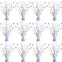 12 Pack White Foil Spray Centerpieces Stars Brust Table Centerpieces for Wedding Birthday Anniversary Holiday Party Decor, White Star Balloon Wights for Party, Table Decor for Party