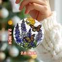 2 x Butterfly & Lavender Ornament, Christmas Ornament  Christmas Tree Decor, Holiday Decoration, Stocking Stuffer, Festive Gift Idea, Gifts for Flower Lover, Butterfly Lover, and Friends