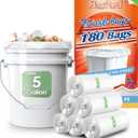 5 Gallon 180 Counts (fit 4.5-5.3 Gal) Small Strong Trash Bags Garbage Bags by RayPard, 18-20 Liter trash Bin Liners for Home Office Kitchen Bathroom Bedroom, 5 Gallon Bucket Liner, Clear