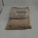 Large Waffle Bath Mat Set, Non Slip Bathroom Mat Set 2 Piece, Ultra Absorbent Bath Mats, Machine Washable Bath Rugs, Brown & White, 20"47" and 16"24"