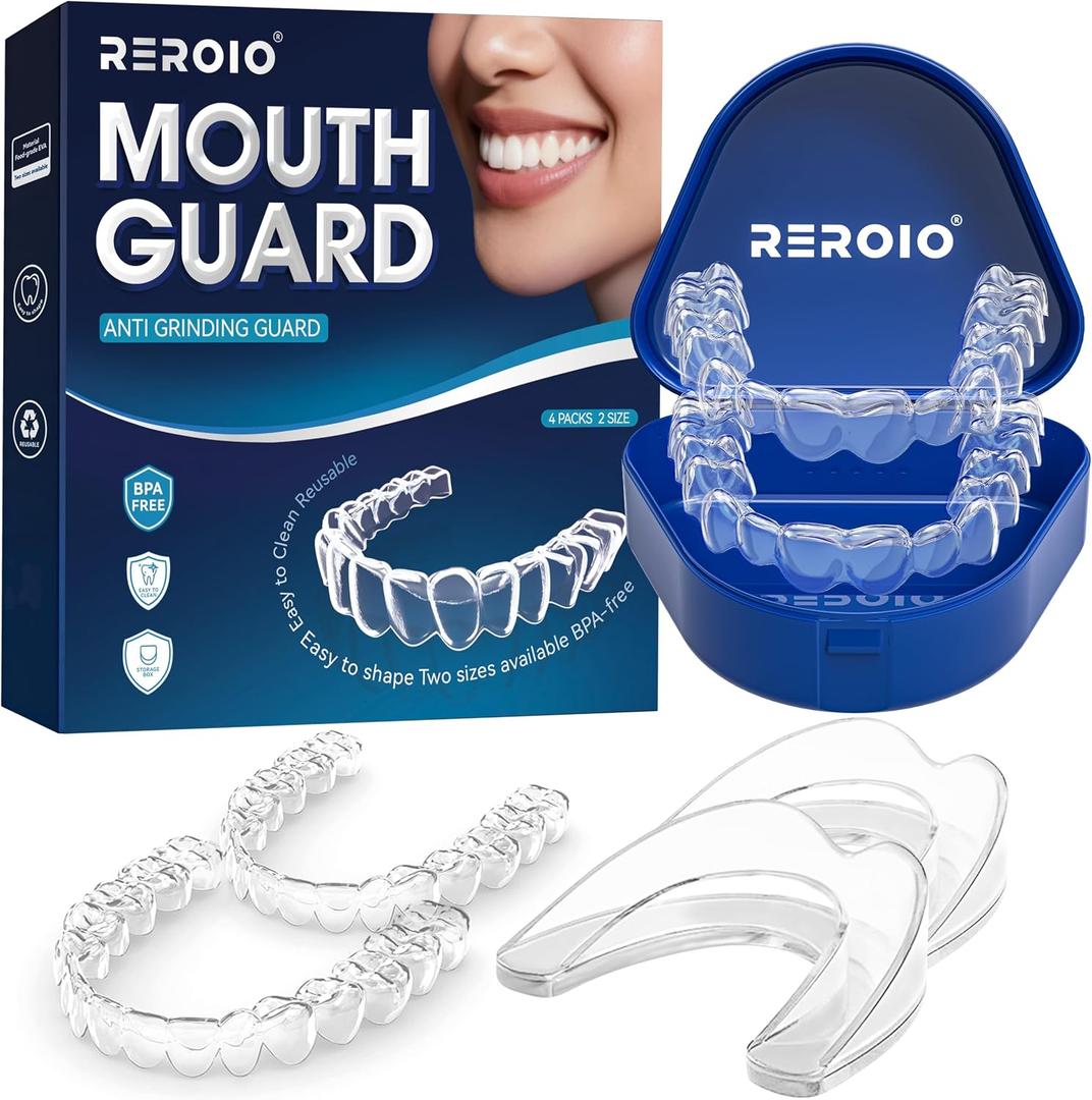 Anti Grinding Guard, Mouth Guard for Grinding Teeth at Night, Mouth Guard for Sleeping, Perfect fit Night Guards for Teeth Grinding, Reusable Mouthguard for Adults