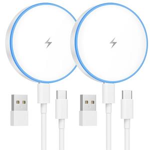 MagSafe Charger 1 Pack 15W Magnetic Wireless Charger Fast Charging Pad Compatible with iPhone 17/16/15/14/13/12 Series & AirPods 3/2/Pro Magnetic MagSafe Charging Pad with Dual Ports