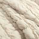 Lush Decor Puff Quilted Comforter Set, 2 Piece Set, Twin XL, Neutral - Teen Bedding Set - Super Soft Comforter - Neutral Dorm Decor - Textured Minimalist & Modern Bedroom Decor