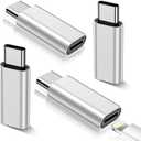 4 Pack Lightning to USB C Adapter for iPhone 16/ 15 Pro Max/ Plus, Samsung S25, iPad, Gender Changer, Charging & Data Sync ONLY, Type C Charger Connector, for iPhone 16/ 15 Charger