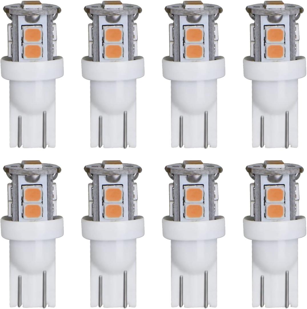 LED Landscape Light Bulbs 1W 12V Yellow White 2200K7W Low Voltage Light Bulbs EquivalentWedge Base T5 Malibu Bulbs, Garden Light Bulbs, Landscape Bulbs 8 Pack