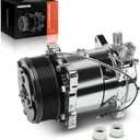 A-Premium Air Conditioner AC Compressor with Clutch Compatible with Sanden 508, 8-Groove Belt, Chromed