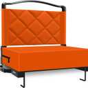 Stadium Seats with Back Support Cushion, Folding Stadium Seats for Bleachers Hold up 400lbs, Wide Bleacher Seat with Shoulder Strap & Handle Comfort for Sports Events (Orange, 1pcs)
