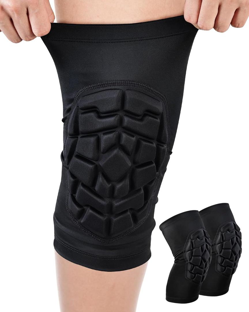 Knee Pads Sports, Basketball Baseball Knee Brace for Men Women Kids Volleyball,Football, Dance-1 Pair (Large)