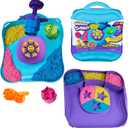 Kinetic Sand, SquishMotion with 1lb Pink, Yellow & Blue Play Sand, Stamper & 5 Tools, Storage Case, Sensory Toys for Kids Ages 5 and up (Squish Motion Playset)