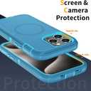 5 x for iPhone 15 Pro Case [Compatible with MagSafe], Heavy Duty Shockproof 3-Layer Full-Body Protection Rugged Cover, Drop-Resistant and Wireless Charging Friendly (Aqua, iPhone 15 Pro)