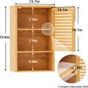 VIAGDO Bathroom Wall Cabinet, Wooden Medicine Cabinet with Single Door and Adjustable Inner Shelf, Bamboo Storage Cabinet Wall Mounted, Over The Toilet Hanging Cupboard, 15.7Lx7.8Wx23.6H, 15.7 x 7.8 x 23.6 cm
