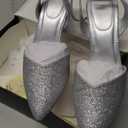 mysoft Women's Pumps Shoes Pointed Toe Kitten Low Heels Stiletto Ankle Strap Closed Toe Wedding Party Dress Sandals (10)