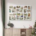 J.M.Deco Collage Picture Frames for Wall 24 Slots, Large Photo Frame Gallery Puzzle Collage Wall Hanging for 4 x 6 Photo, Christmas Gift for Family or Friends - Pure White