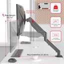 Suptek Monitor Mount Gas Spring Monitor Arm Desk Mount Fully Adjustable Fits 17 20 22 23 24 26 27 32 35 inch Monitors Weight Capacity up to 24.25 lbs