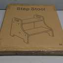 Toddler Step Stool for Kids, Toddler Kitchen Stool Helper with Handles & Non-Slip Pads, Wooden 2-Step Stool for Toddlers for Bathroom Sink, Potty Training, Kitchen & Bedroom 300lbs Capacity(Natural)