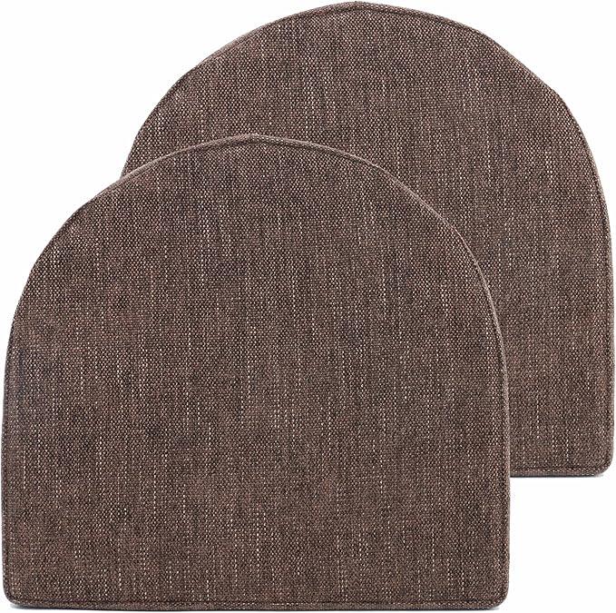 Chair Cushions: Premium High-Density Memory Foam Seat Cushion for Office, Home, & Car - Ergonomic Design for Comfortable Sitting, Relieves Pain & Tailbone Pressure with Non-Slip Bottom, 2 Pack, Coffee