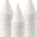 6 oz Snow Cone Cups, 100pc White Paper Cone Cups Wax Coated Leakproof Cone Paper Cups For Water Ice Cream and Shaved Ice