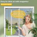 Magnetic Window Screen, Adjustable DIY Window Net Max 59 x 51 with Innovative Magnetic Fastener, Fiberglass Fine Mesh, Window Mesh with 12 Magnets, Mosquito Window Screens for House Windows