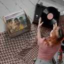 Vinyl Record Storage Record Crates for Vinyl Record Holder Wooden LP Record Storage Vinyl Crate Holds Up to 50 Record (Retro Color (1 Pack)), vintage brown