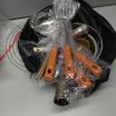 Carbon Steel Wok Traditional Hand Hammered - 13.4" Chinese Woks Round Bottom Wok Pan Set with 8 Pcs Cookware Accessories