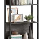 VASAGLE 5-Tier Bookshelf, Book Shelf, Industrial Bookcase, with Steel Frame, for Living Room, Home Office, Bedroom, 9.4 x 24.4 x 65 Inches, Charcoal Gray and Black ULLS025B04, 24.4W x 65H