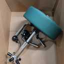 KKTONER Fashion Nine-Grid Salon Stool with Wheels 4.3-inch Thick Cushion Height Adjustable Swivel Stool Chair Smooth Gliding for Tattoo Facial Massage Spa (Vintage Green)
