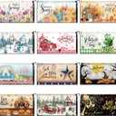 12 Pcs Seasonal Mailbox Covers Magnetic Standard Size 18 x 21 Inch Fall Thanksgiving Winter Christmas Magnetic Mailbox Covers for Garden Yard Outdoor Decor