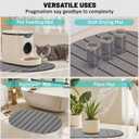 Large Stone Drying Mat for Kitchen Counter, Quick Drying Foldable Dish Drying Mat, Super Absorbent Diatomaceous Earth Drying Mat for Dishes Bottles Cups, Match Any Countertop (Grey, 22.8"x15.4") (Gray)