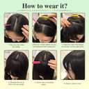 AISI QUEENS Bangs Hair Clip in Bangs Real Human Hair Extensions Fake Bangs Fringe with Temples French Bangs Hair Extensions for Women Clip Curved Bangs for Daily Wear (French Bangs,Medium Brown)