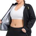 NINGMI Sauna Jackets Women Plus Size Sweat Suit Zipper Sauna Shirt Long Sleeve Body Shaper Gym Exercise Top with 3XL