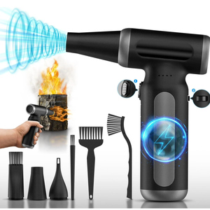 Electric Compressed Air Duster  33,0000 RPM Rechargeable Cordless Turbo Blower, Portable Air Blower Gun for Cars, PC, Keyboard, Home & Outdoor Dust Cleaning (Replaces Compressed Air Cans)