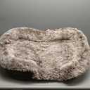 Miorun Fluffy Orthopedic Dog Bed for Dogs, Calming Plush Sofa Bed with Curved Bolster Support and Egg-Crate Foam Base, 35" Cozy Oval Pet Donut Bed with Washable Cover, Coffee