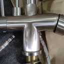 Kitchen Faucet with Pull Down Sprayer, Kitchen Sink Faucet with Drinking Water Faucet,2 Handle 3 in 1 Water Filter Purifier Faucets,Brushed Nickel