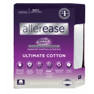 AllerEase Ultimate Cotton Waterproof Mattress Protector - White, Twin