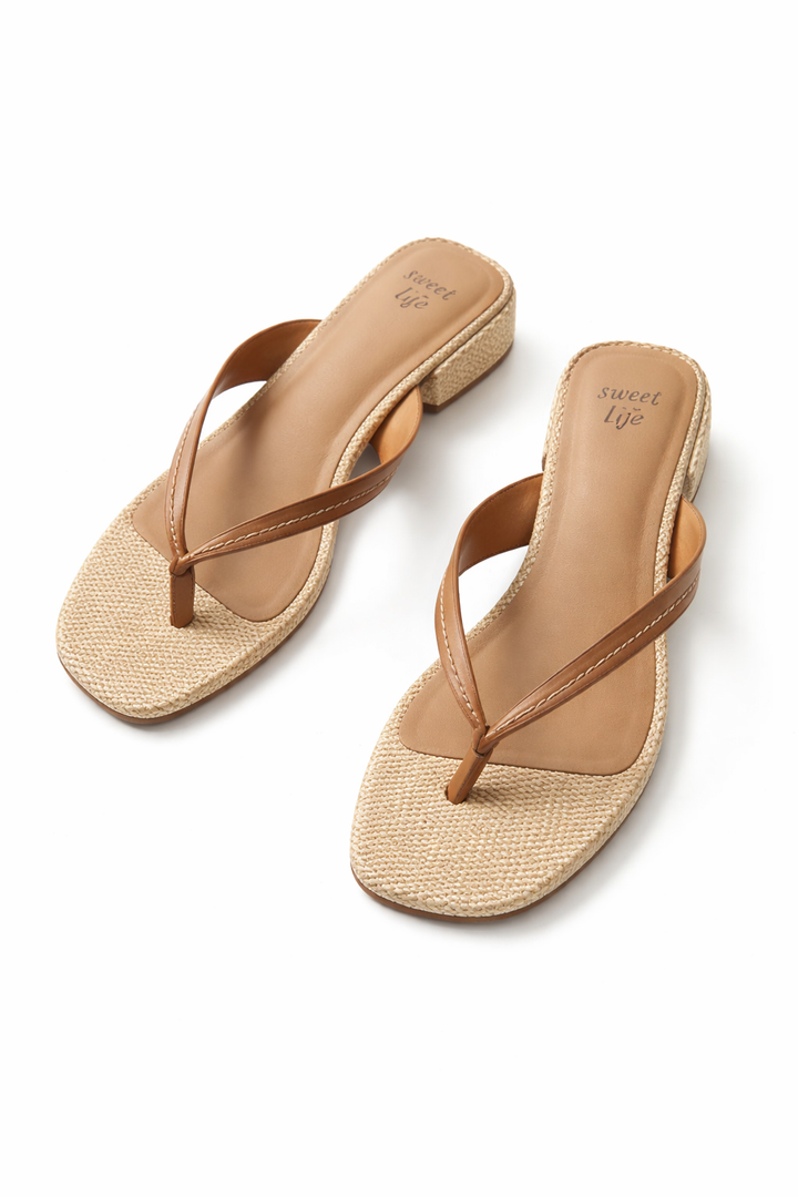 Sweet life, Tan and Brown Sandals, Size 9