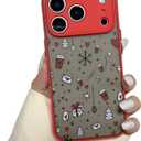 ZTOFERA Christmas Case for iPhone 17 Pro Max,Cute Merry Christmas Pattern Phone Case Gifts Translucent Silicone Hard PC +TPU Bumper Shockproof Cover for iPhone 17 Pro Max 6.9 inch-Christmas Coffee