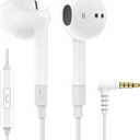 LUDOS FEROX Wired Earbuds in-Ear Headphones, Earphones with Microphone, Noise Isolation Corded for 3.5mm Jack Ear Buds for iPhone, Samsung, Computer, Laptop, Kids, School Students (1 Pack)