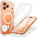 BERFY for iPhone 17 Pro Max Case, Compatible with MagSafe, Built-in 9H Tempered Glass Screen Protector and Camera Protection, Full Body Shockproof Clear Phone case for 17 Pro Max 6.9", Transparent