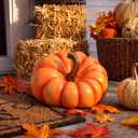 SiliFine 13 Inch Large Faux Fall Pumpkin for Indoor Outdoor Porch Decor
